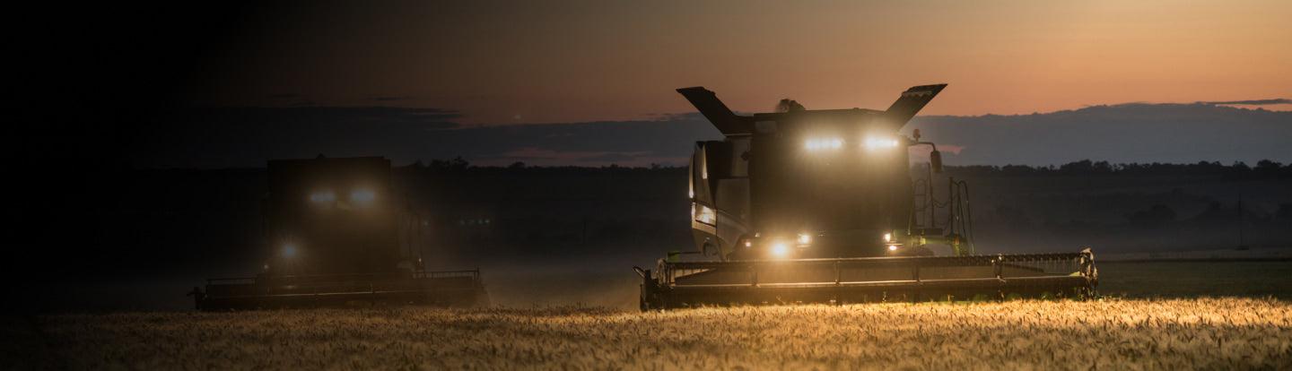 harvester with LED equipment lights